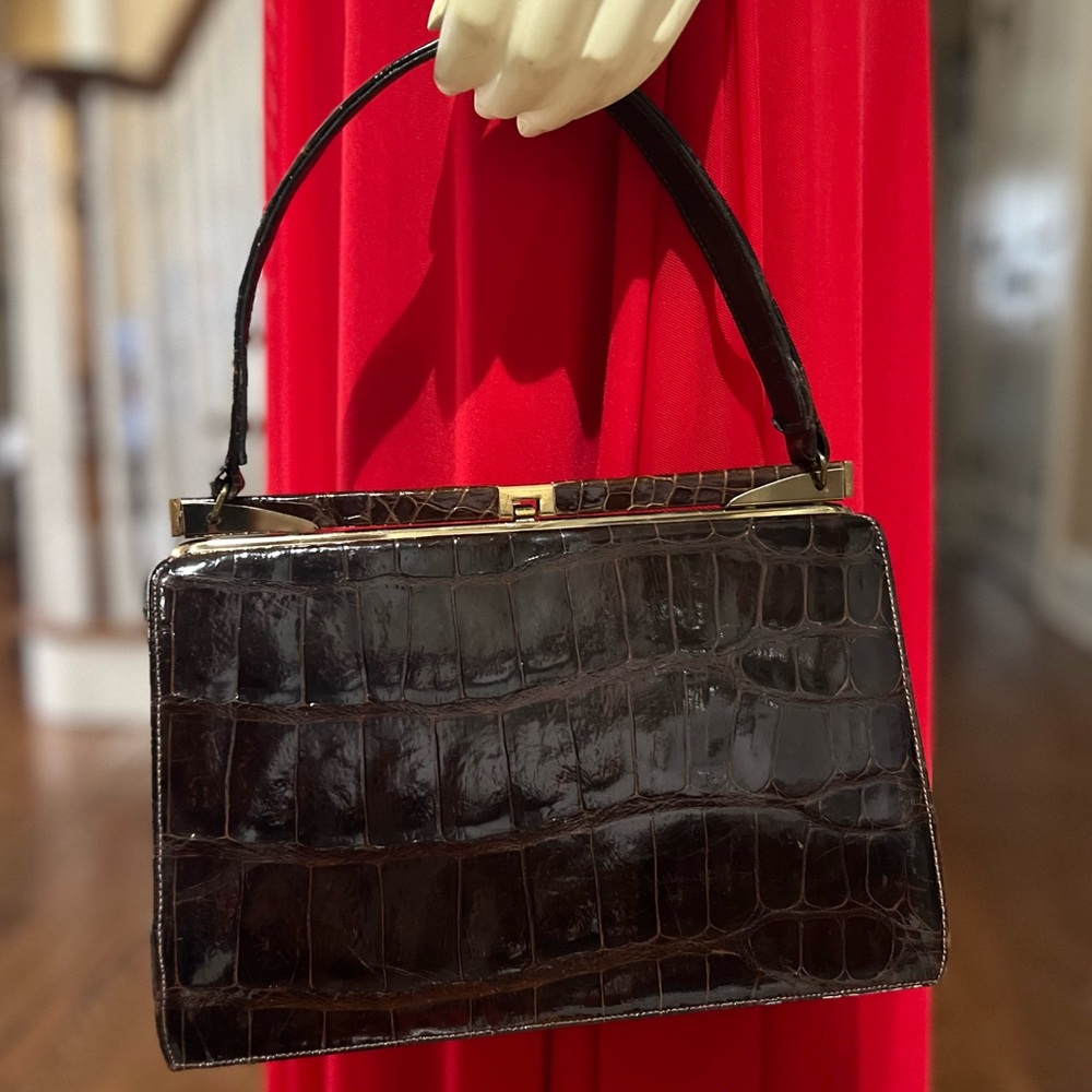 Bellstone Brown Alligatir/Crocodile Handbag